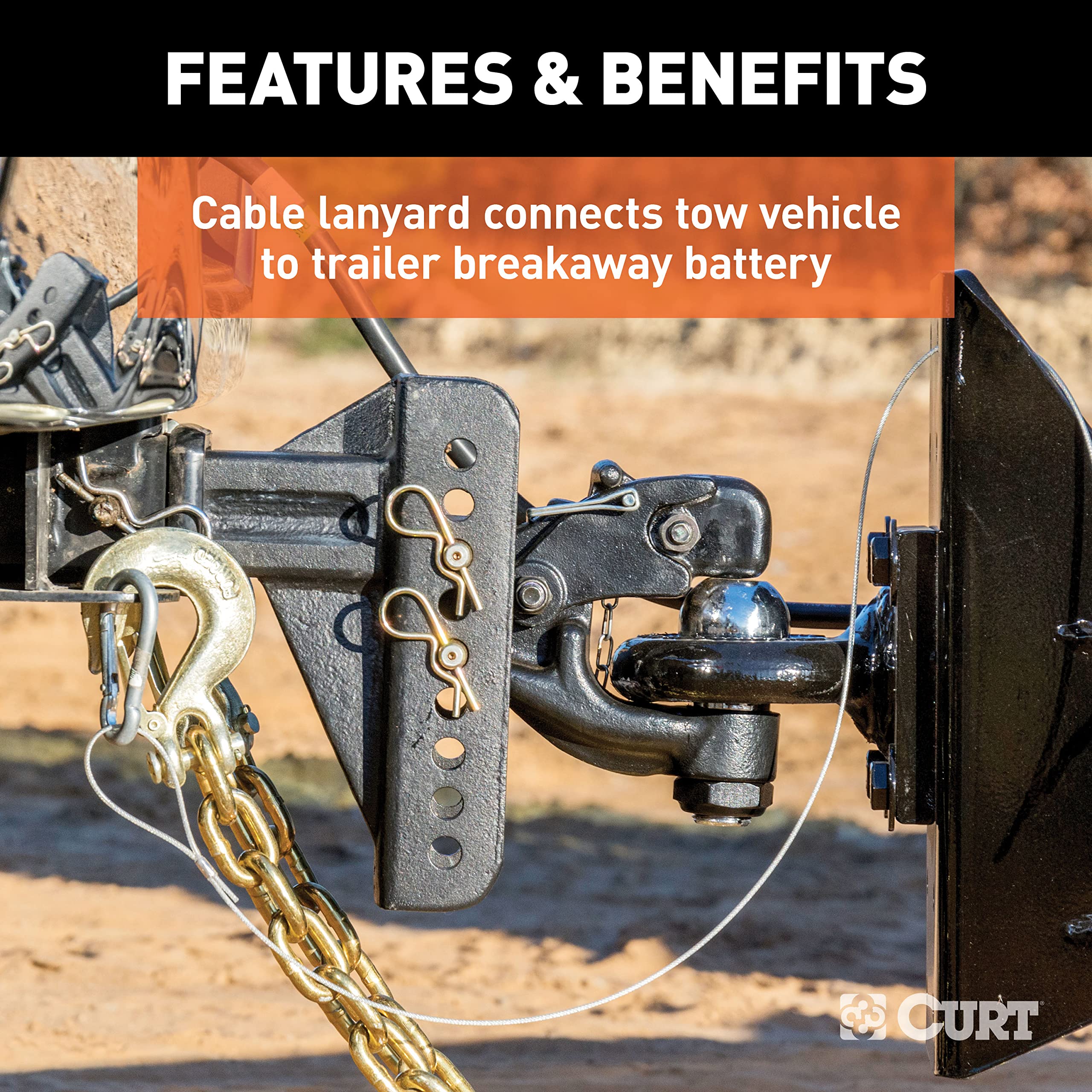 CURT laid-out mounting hardware and parts for straightforward installation guidance