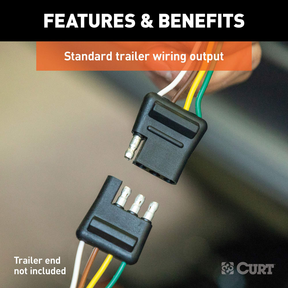 CURT wiring harness laid out to show length and durable cable jacket