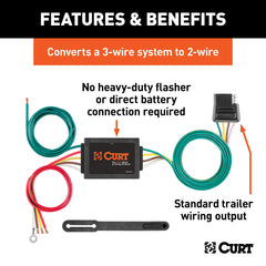 CURT 56130 color-coded wiring leads visible for faster splice installation and fewer errors
