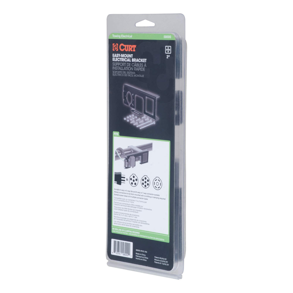 CURT 58000 next to a 2-inch receiver showing size and proper fit for easy installation