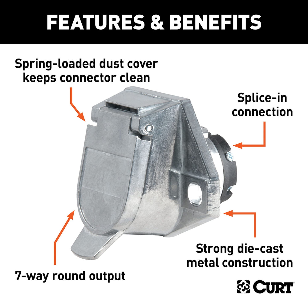 CURT 58170 side profile highlighting concealed terminals for corrosion resistance