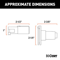 CURT 58671 close-up of die-cast housing illustrating rugged durability and impact resistance
