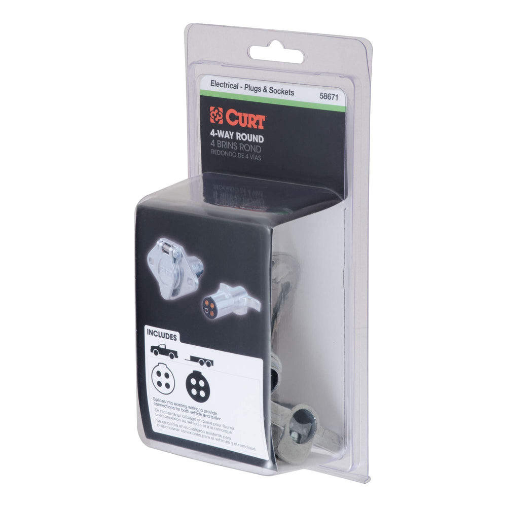 CURT 58671 size comparison with coin showing compact form factor for easy mounting