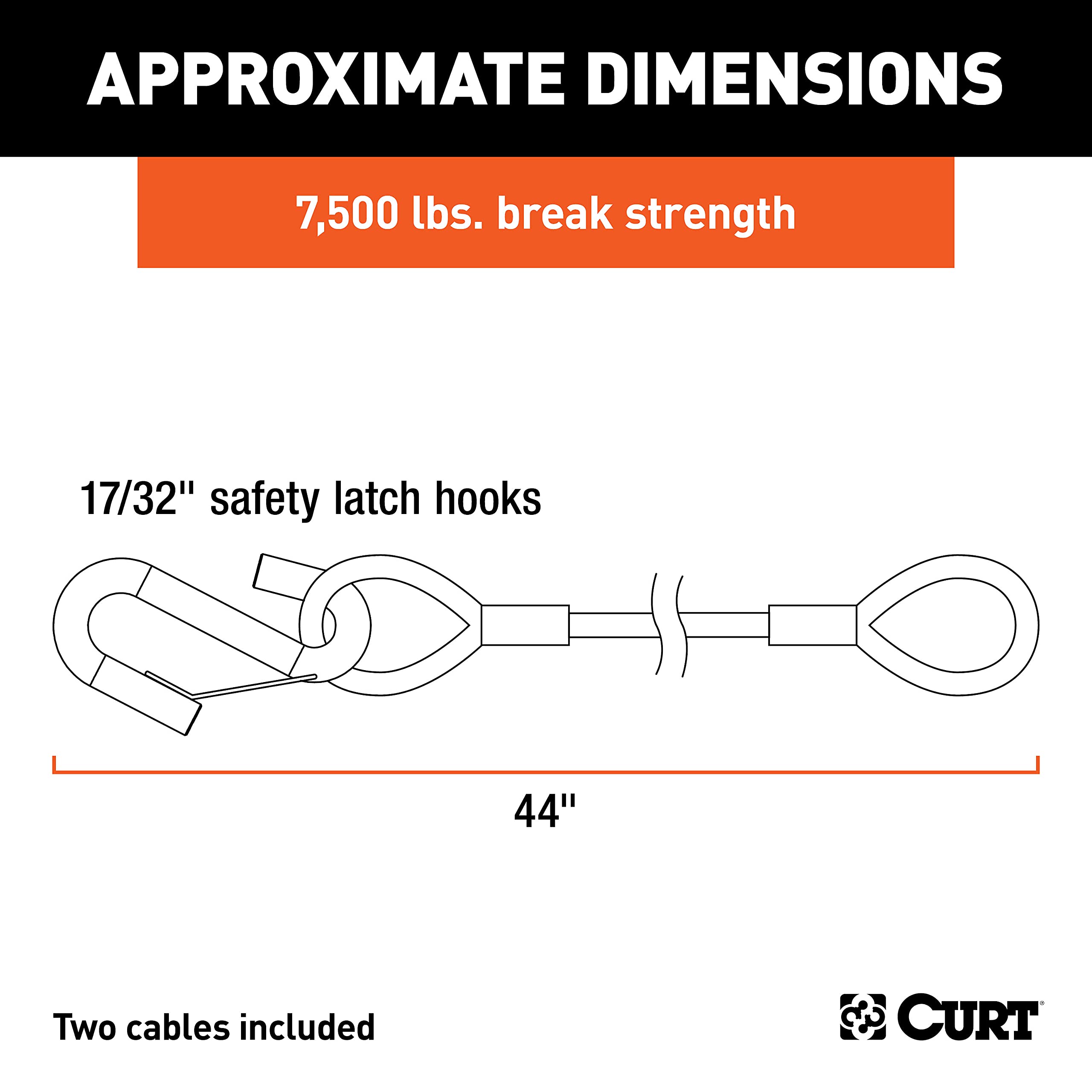 CURT close-up of snap hook showing secure spring-loaded latch for safer towing