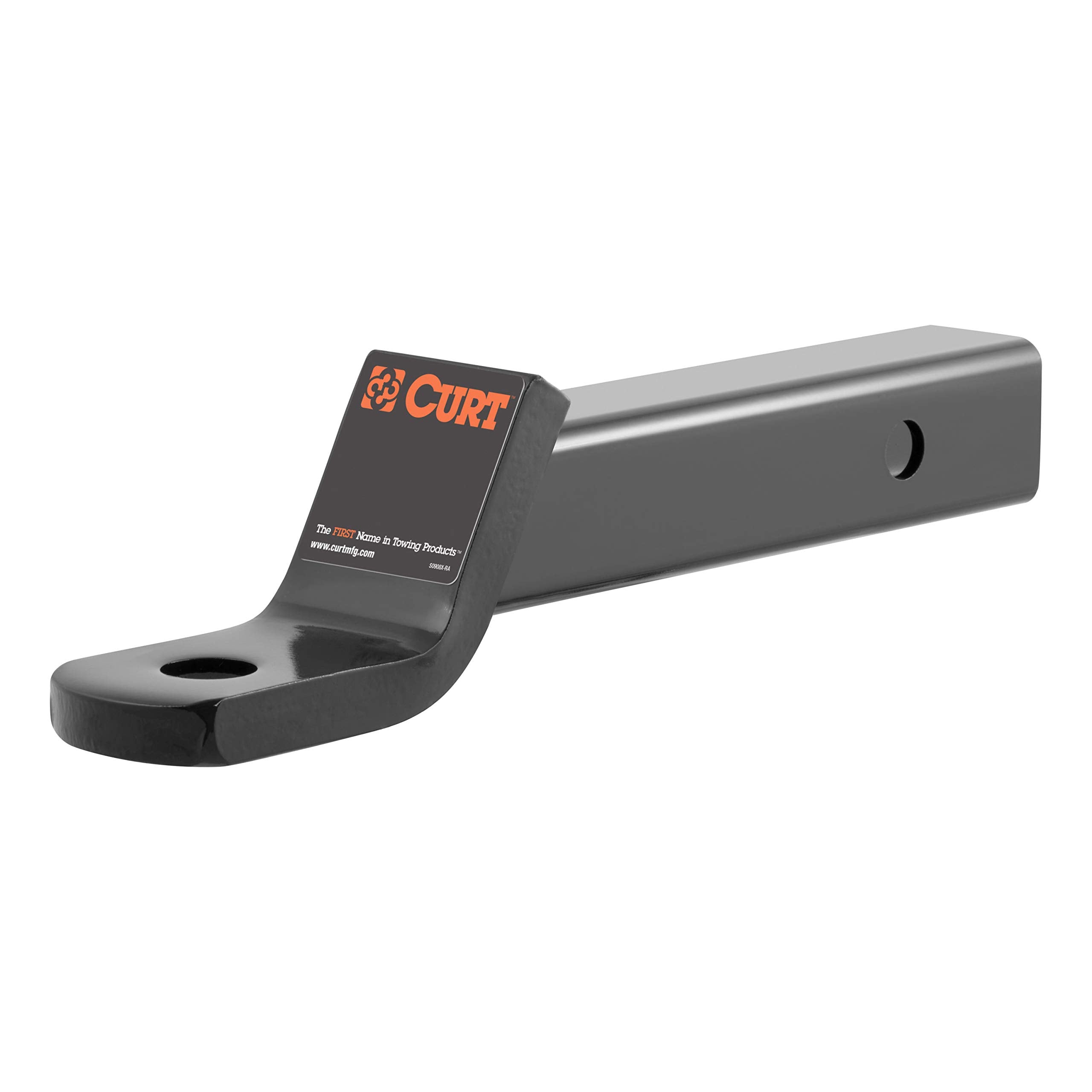 CURT ball mount front view showing shank and ball hole for reliable towing