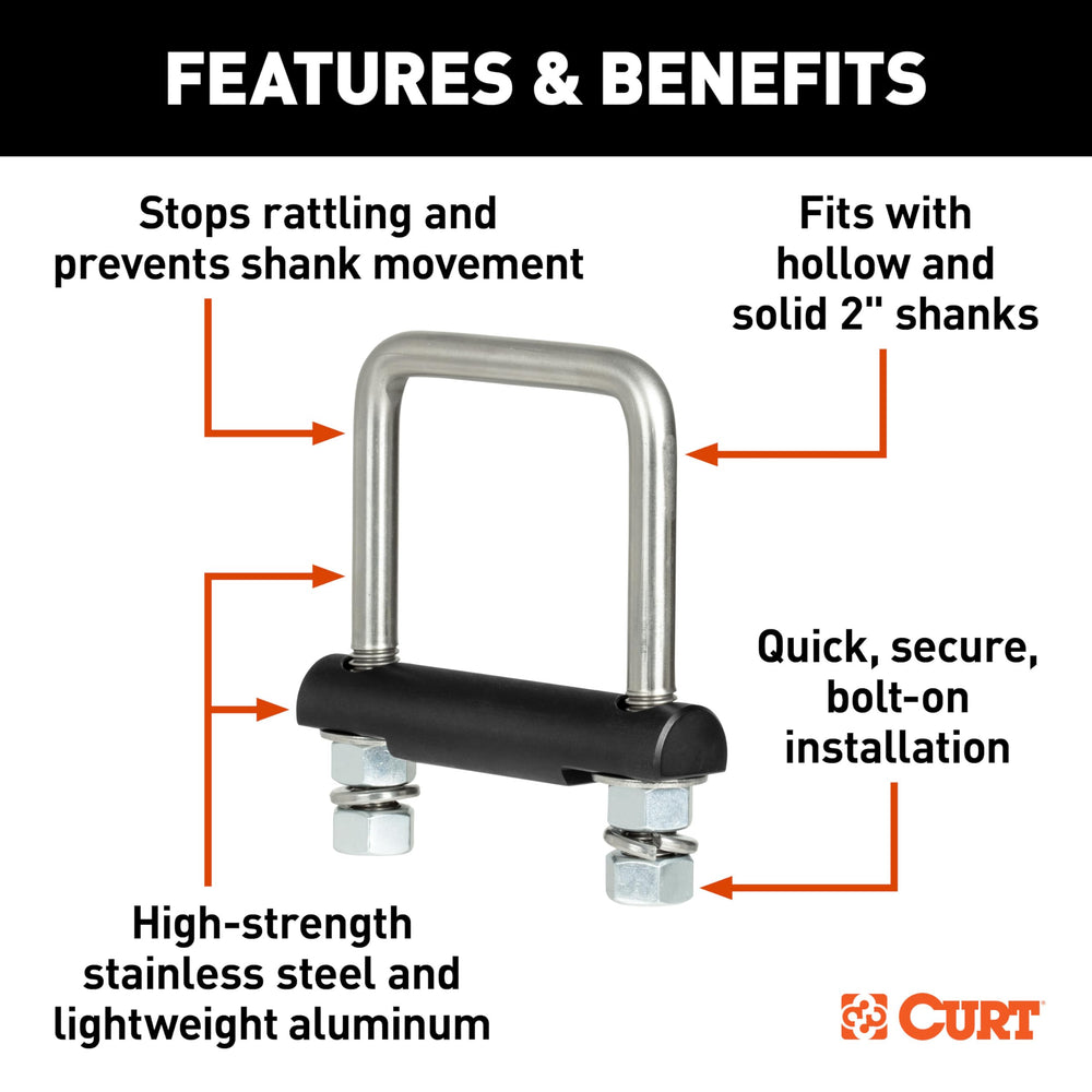 CURT side profile on receiver tube showing solid fit benefit