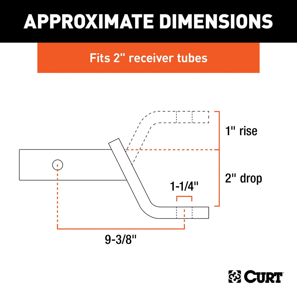 CURT class 4 ball mount shank close-up showing hollow shank for reduced weight
