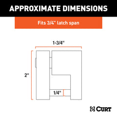 CURT close-up of zinc-plated 1/4-inch pin showing corrosion resistance benefit