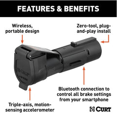CURT Echo installed in vehicle 7-way socket offering tool-free hookup