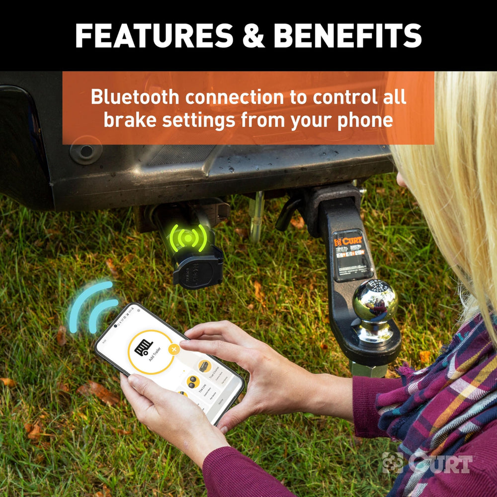 CURT Echo plugged into truck 7-way socket highlighting vehicle compatibility benefit