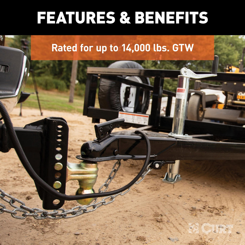 CURT height adjustment holes highlighting multiple mounting positions for leveling