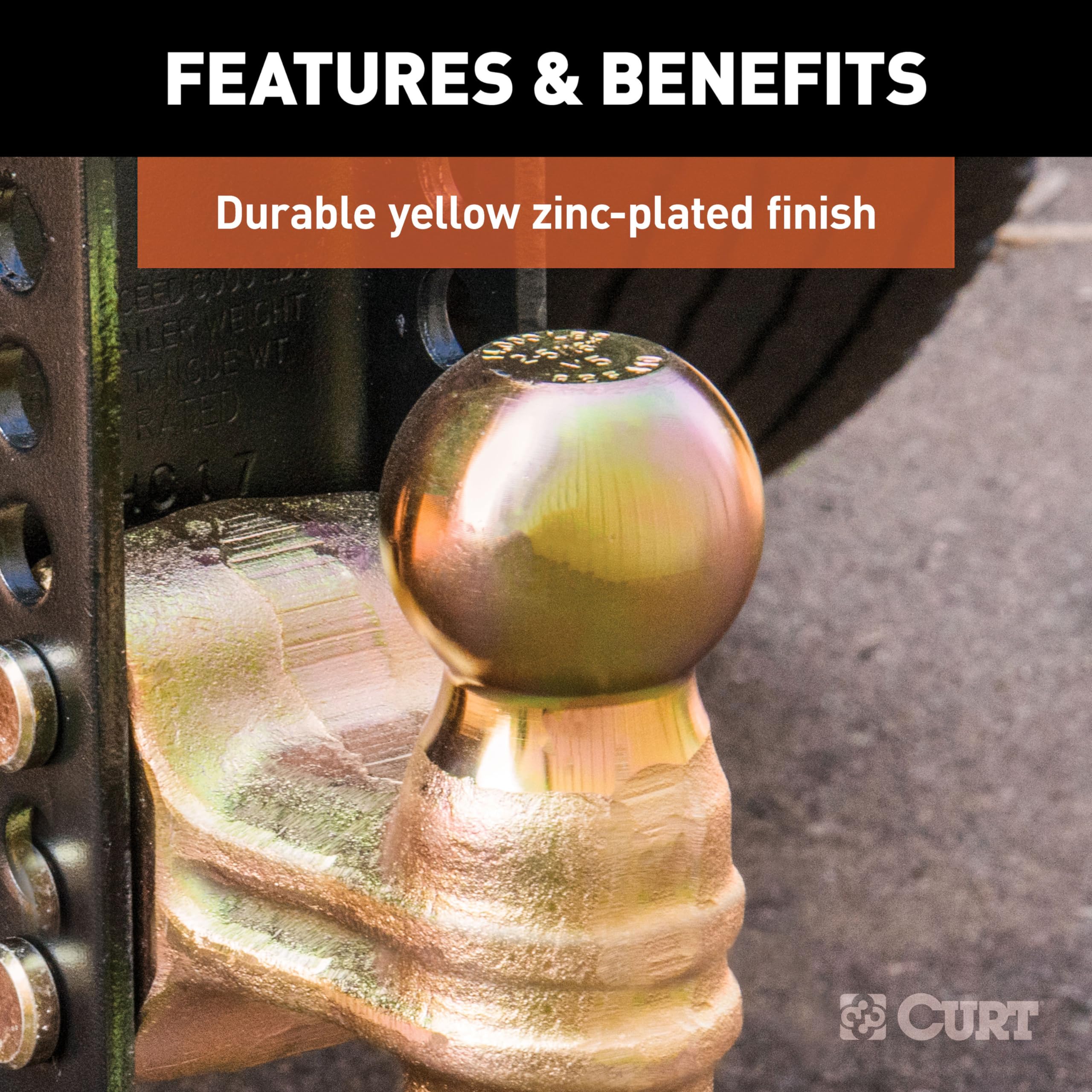 CURT powder-coat texture close-up showing corrosion resistance and longevity