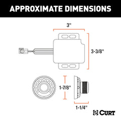 CURT ten tri-color LED ring closeup indicating brake power and activity at a glance