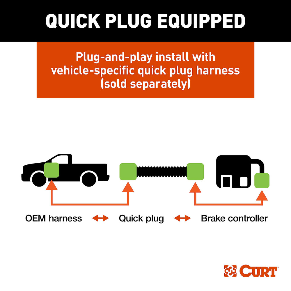 CURT wiring harness connection view showing plug-and-play installation ease