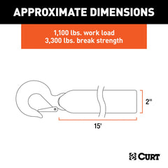 CURT zinc snap hook close-up showing corrosion resistance and secure latch