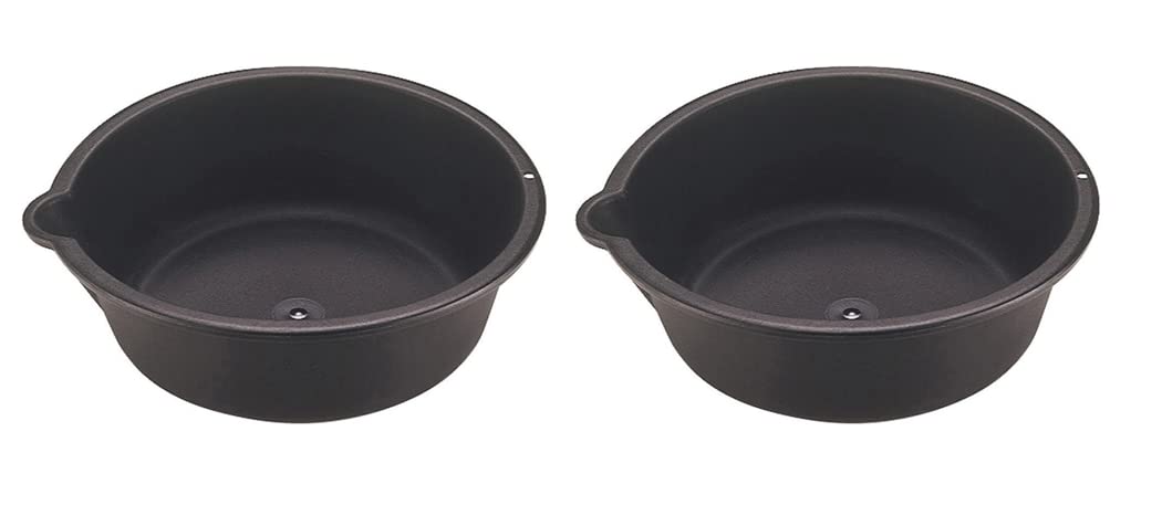 Custom Accessories oil drain pan front view shows sturdy basin reducing spills