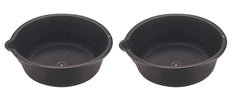 Custom Accessories oil drain pan front view shows sturdy basin reducing spills