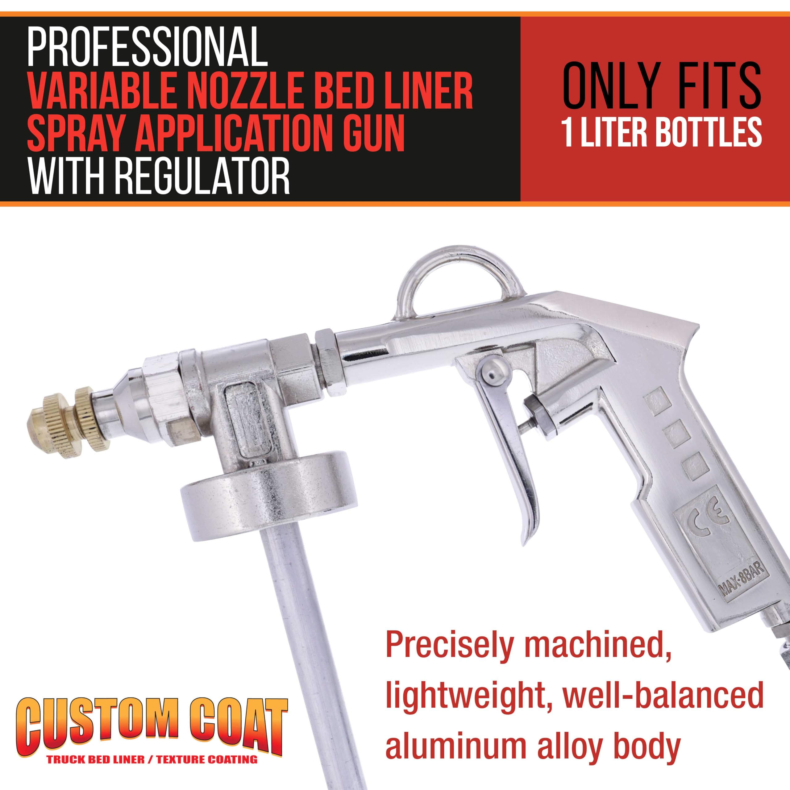 Custom Coat nozzle close-up showing variable adjustment for precise texture control