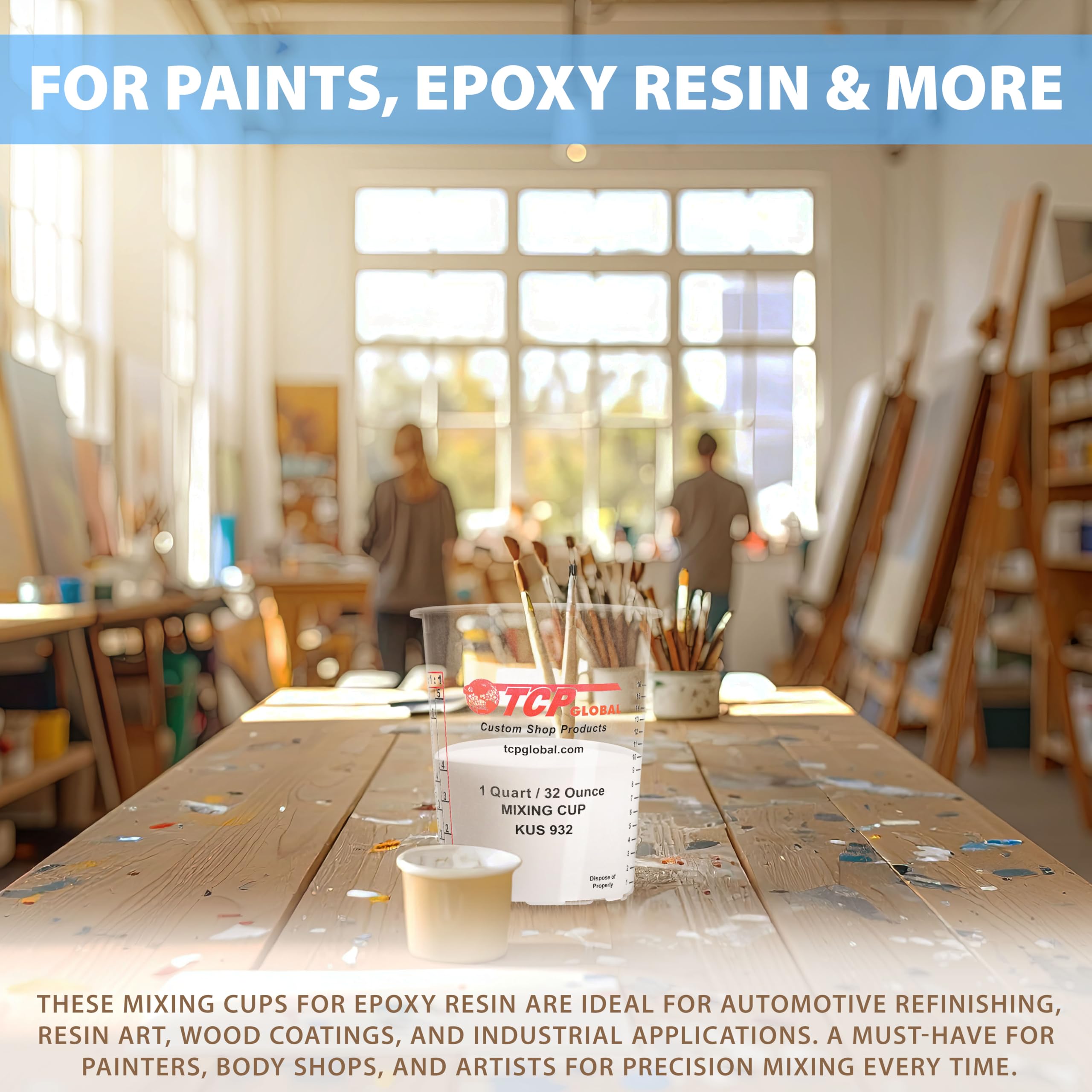 Custom Shop stacked cups illustrating compact storage and ready access for multiple projects