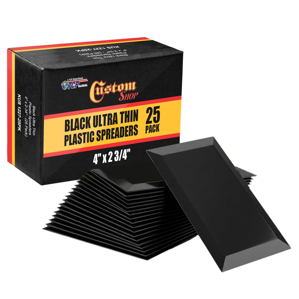 Custom Shop front view of 25-pack spreaders showing quantity and compact pack benefit
