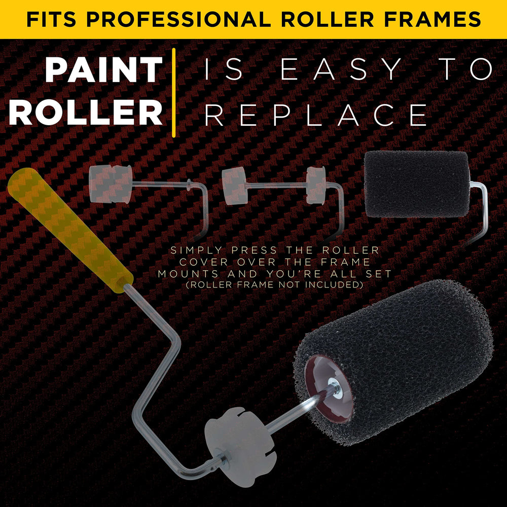 Custom Shop rollers beside tape measure showing compact 4-inch size benefit