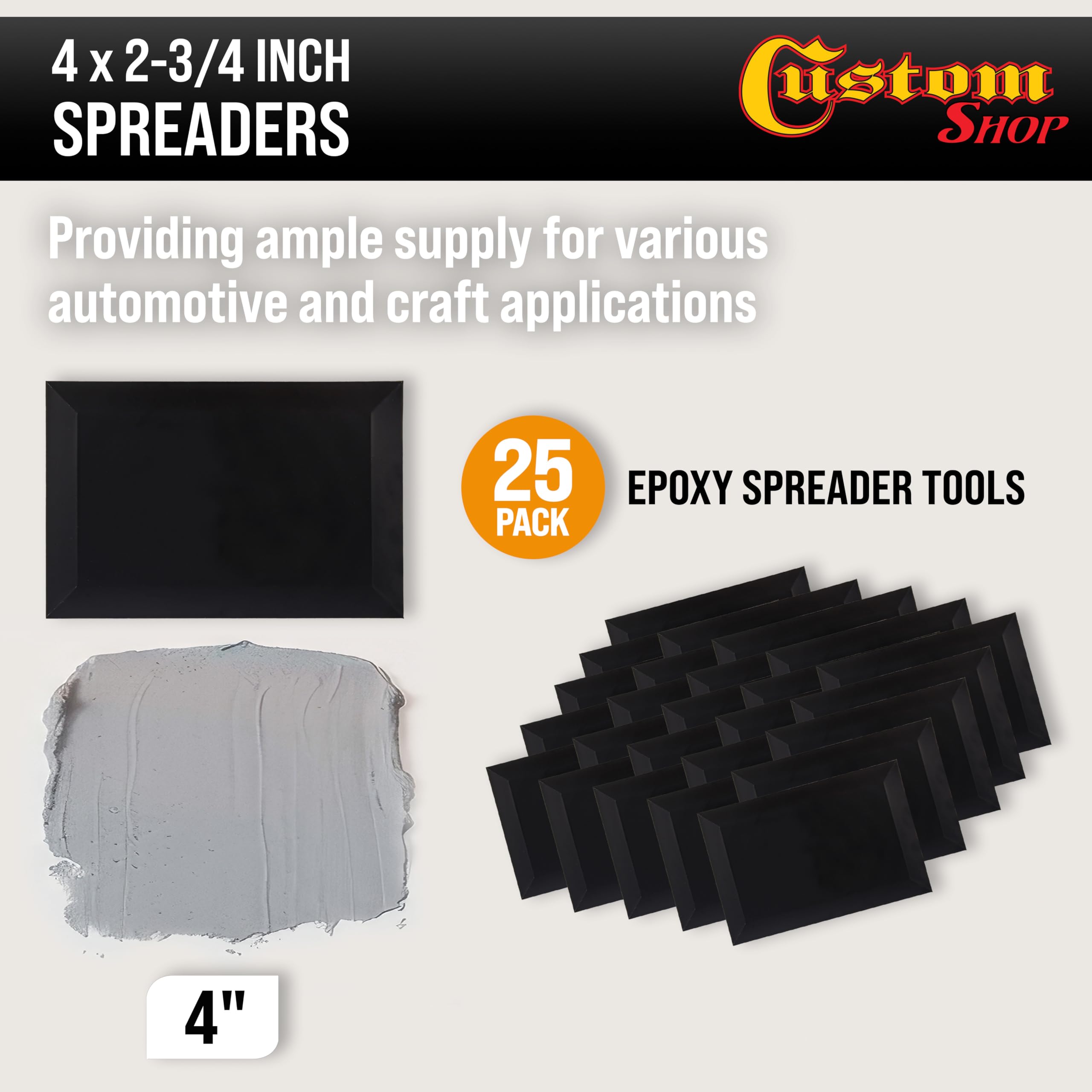 Custom Shop close-up of spreader edge highlighting flexible blade for smooth application