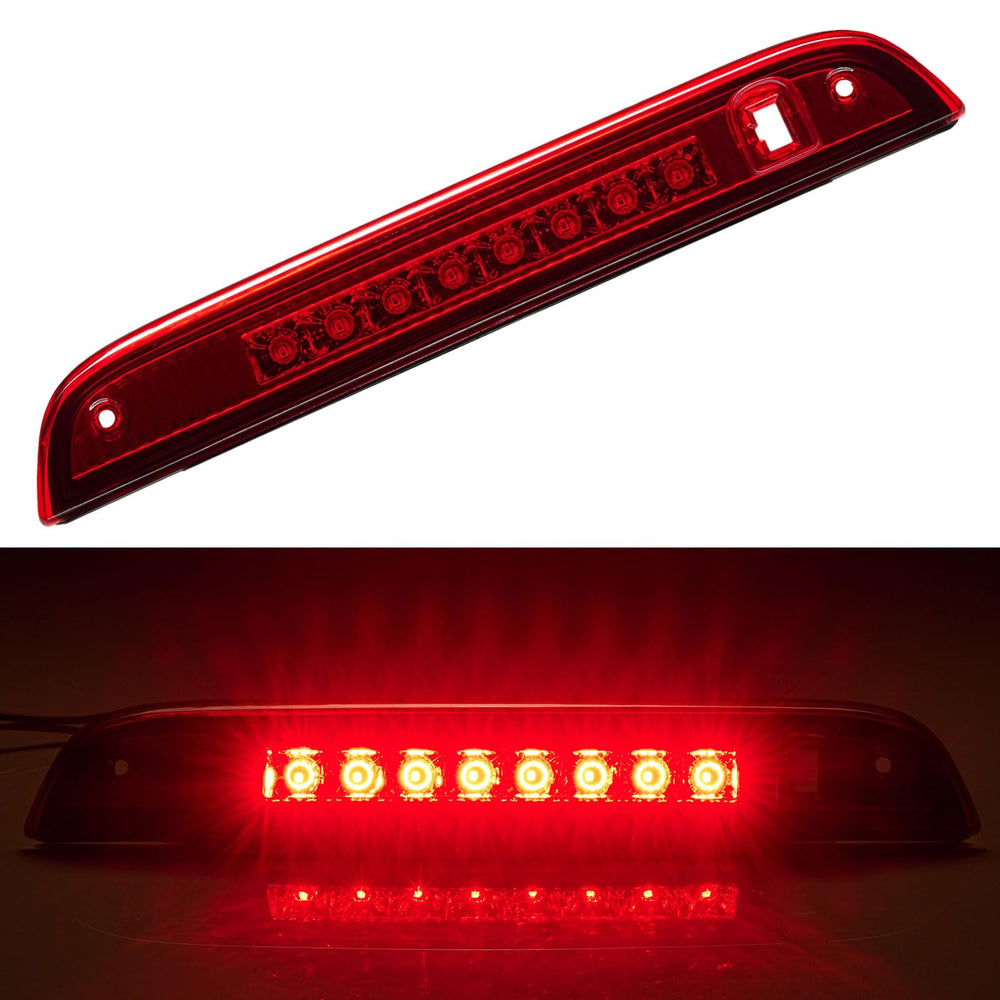 Cxdar front view of high-mount brake light showing clear lens and benefit of brighter signal