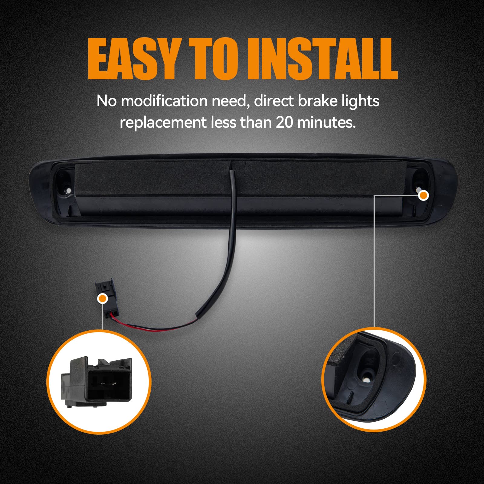 Cxdar installed on Silverado high mount demonstrating clean OEM look