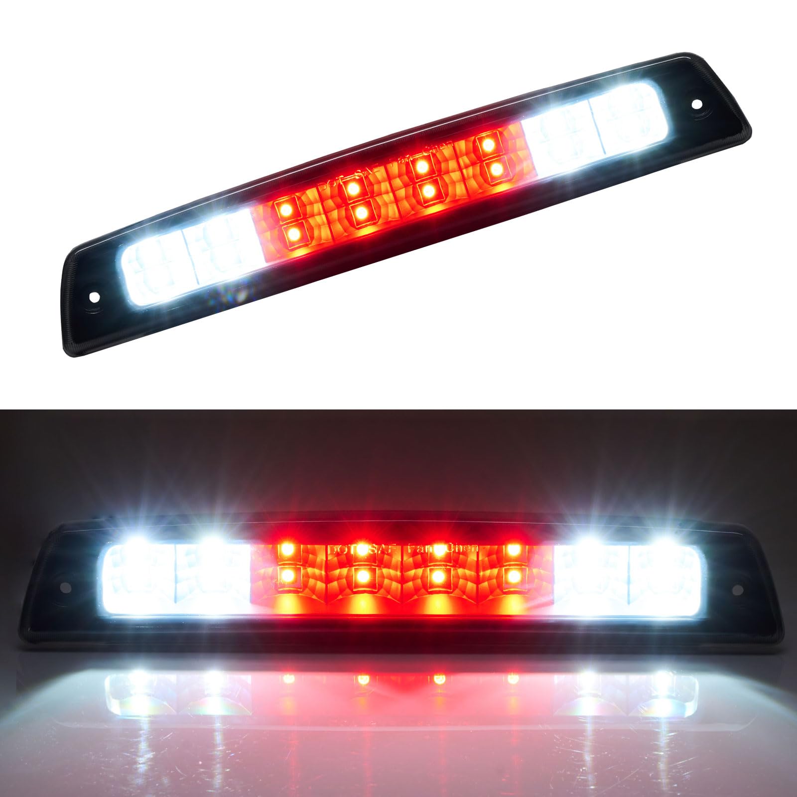 Cxdar front view of third brake light showing clean fit and improved visibility
