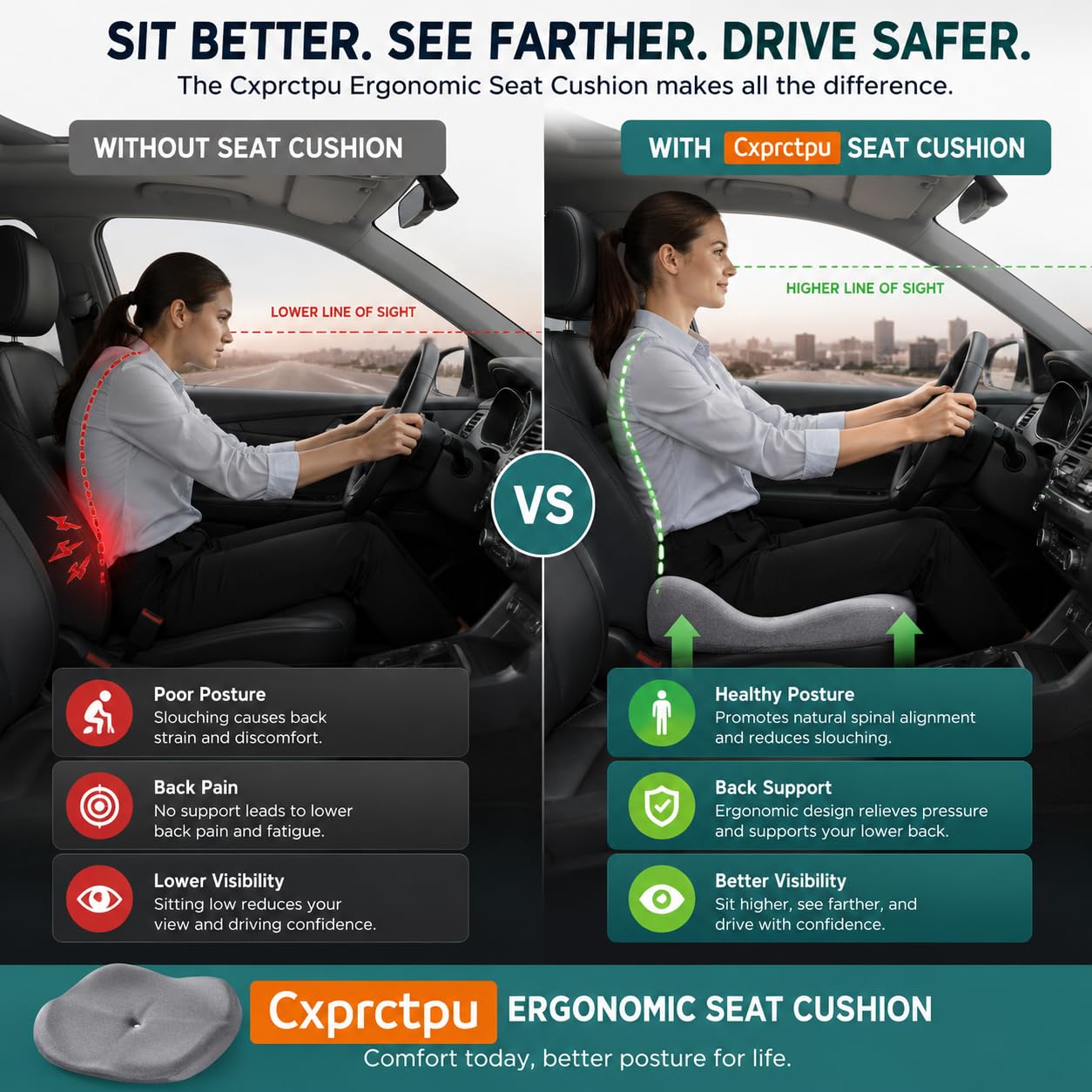 Cxprctpu non-slip rubber base with silicone grip keeping cushion securely positioned