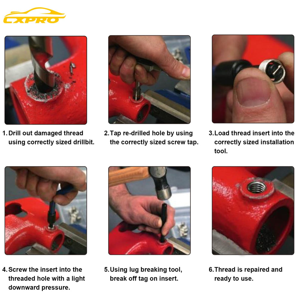CXPRO taps and insertion tools detail ensuring precise, aligned cutting