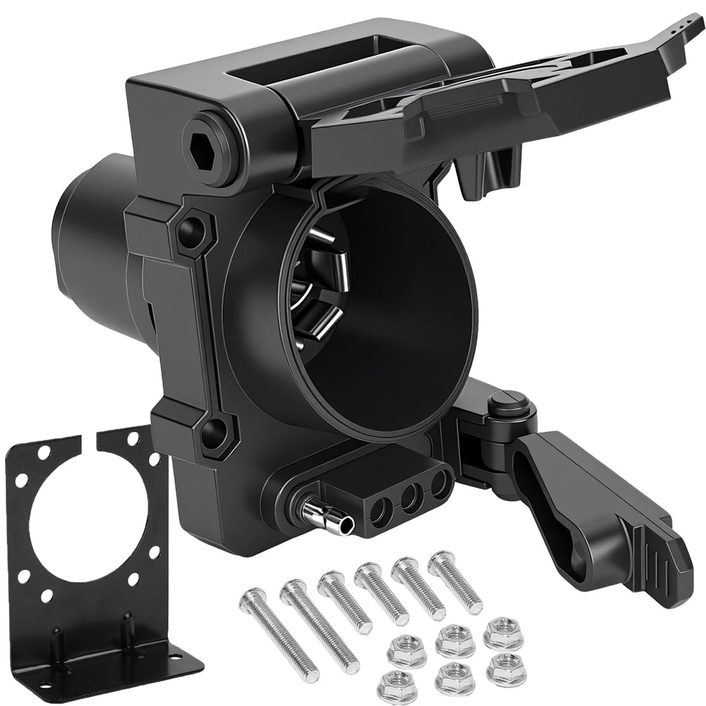 CXTM adapter front view showing both 7-pin and 4-flat outputs for versatile towing
