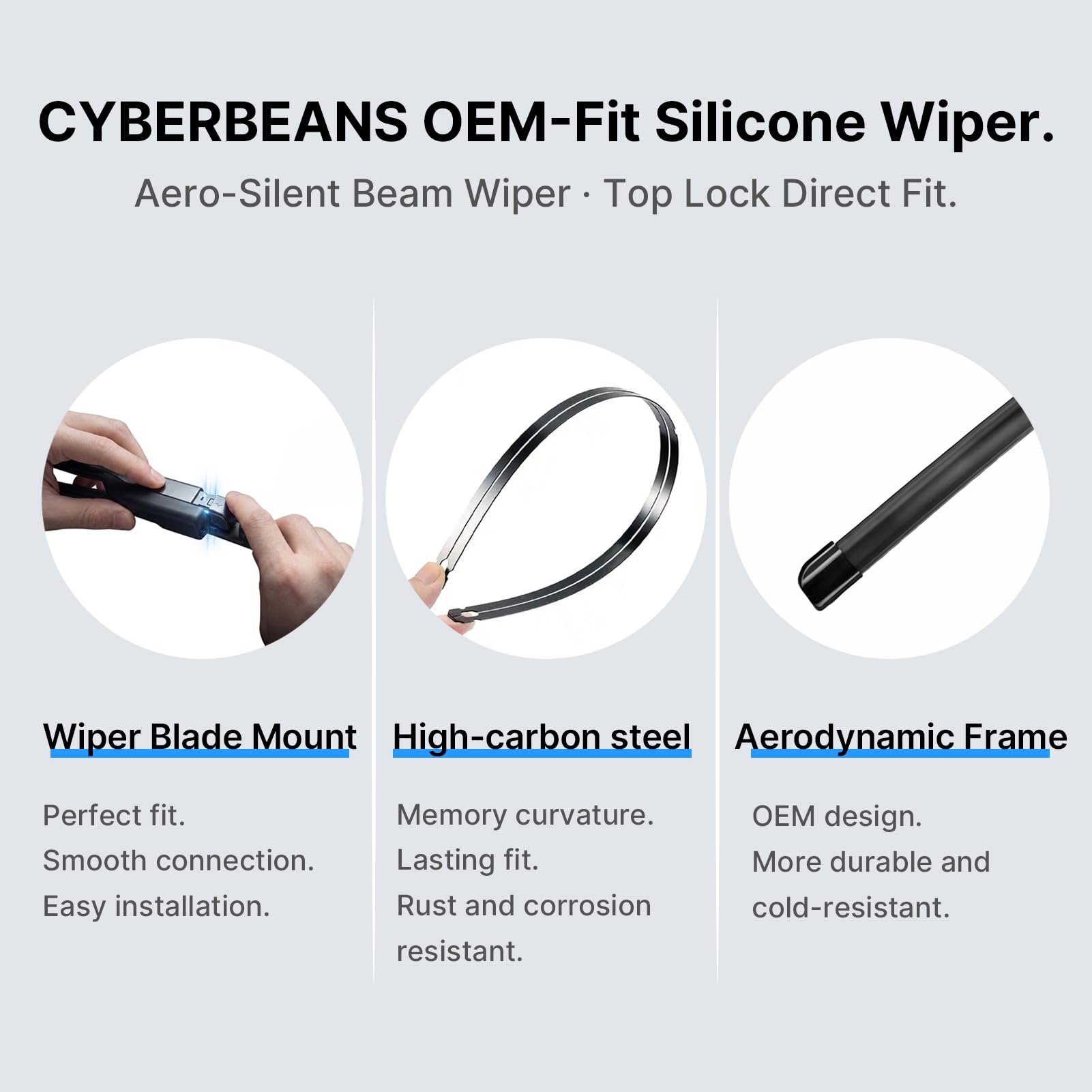 CYBERBEANS blades showing 26" and 19" lengths for scale