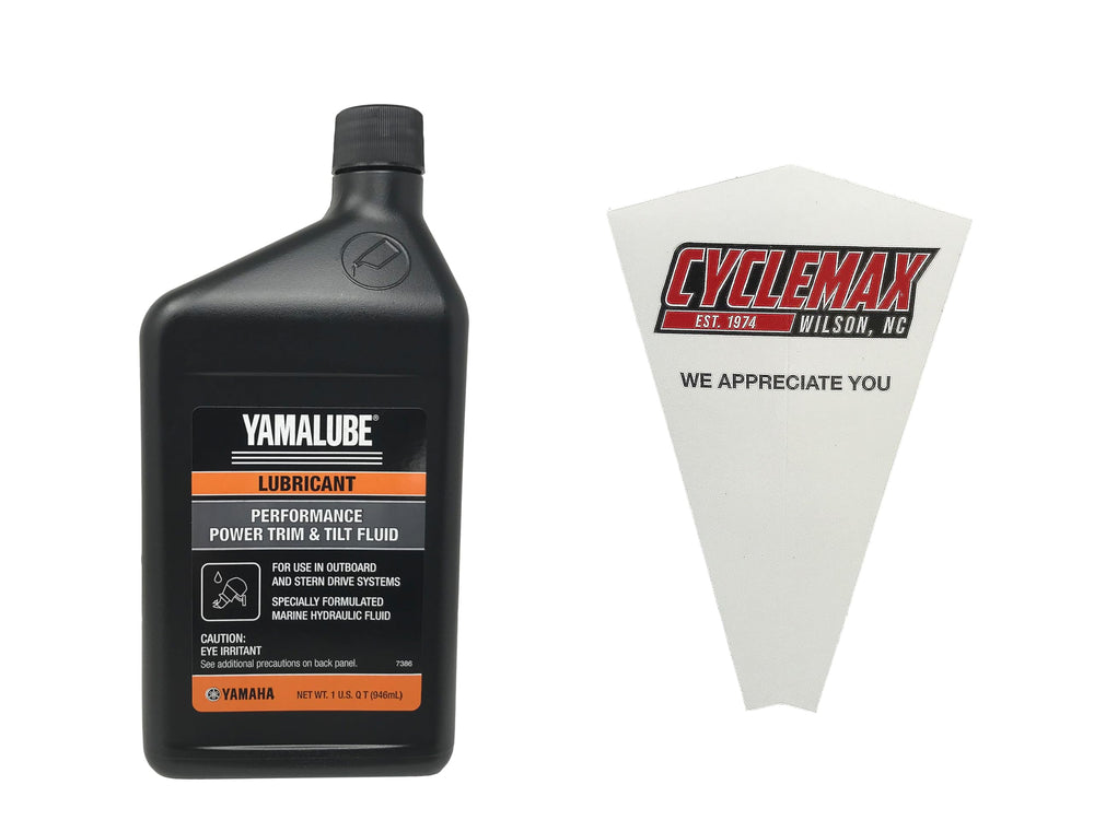 CYCLEMAX front view quart and funnel showing kit convenience and clean refill