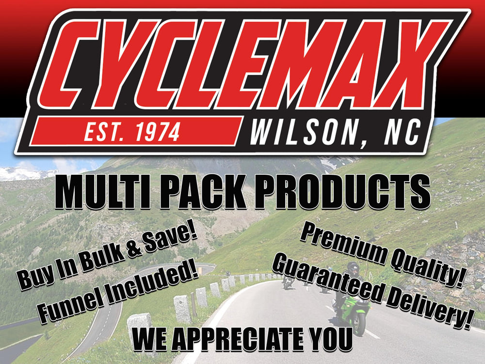 CYCLEMAX label close-up highlighting Yamaha compatibility and product specs