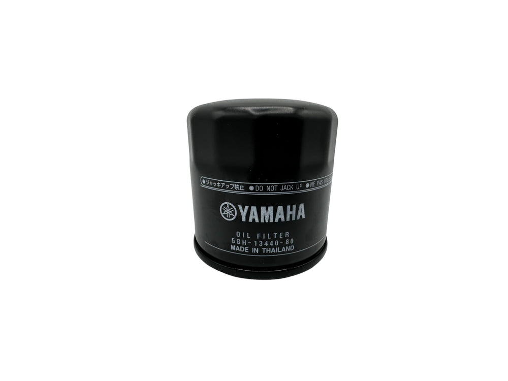 Cyclemax oil filter next to coin for scale showing compact, OEM size