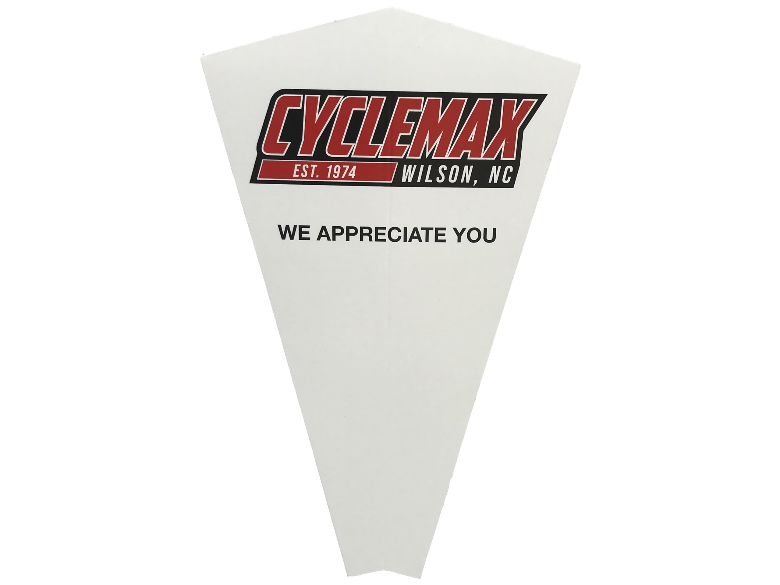 CYCLEMAX kit size comparison beside motorcycle to show scale and the full set readiness for service