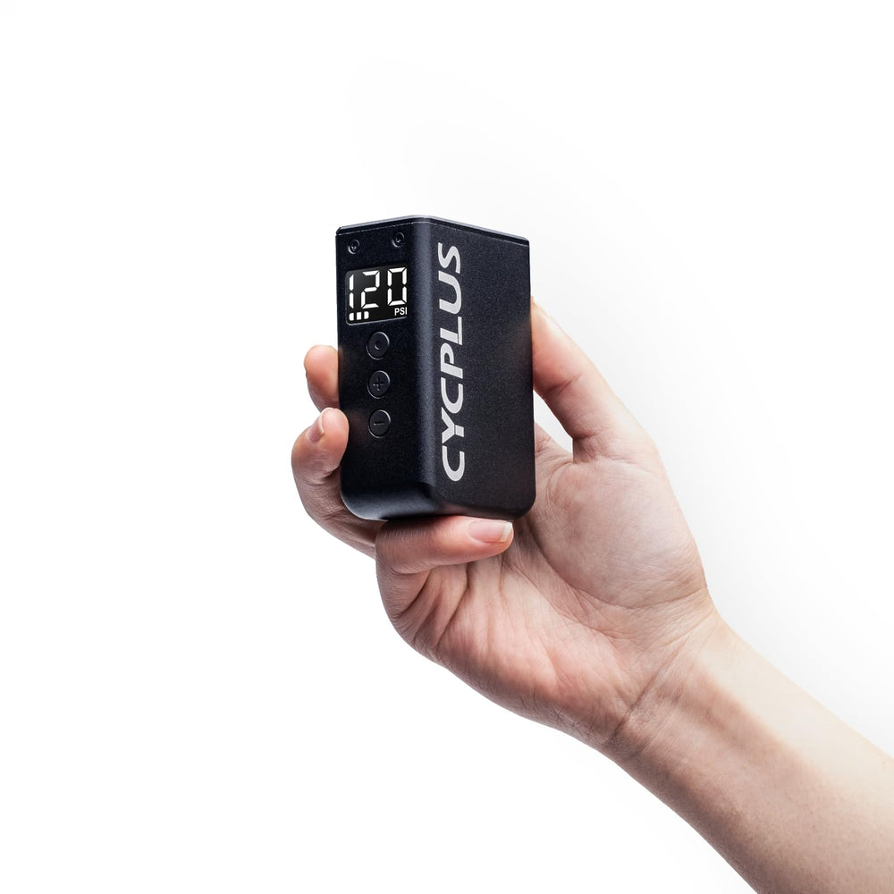 CYCPLUS front view showing compact pump and portable benefit