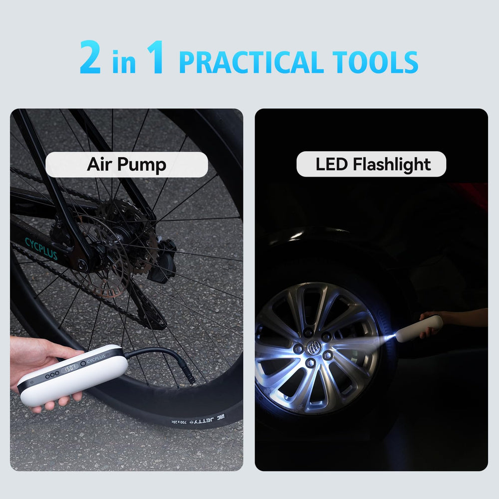 CYCPLUS LED light illuminating a roadside repair to improve nighttime visibility