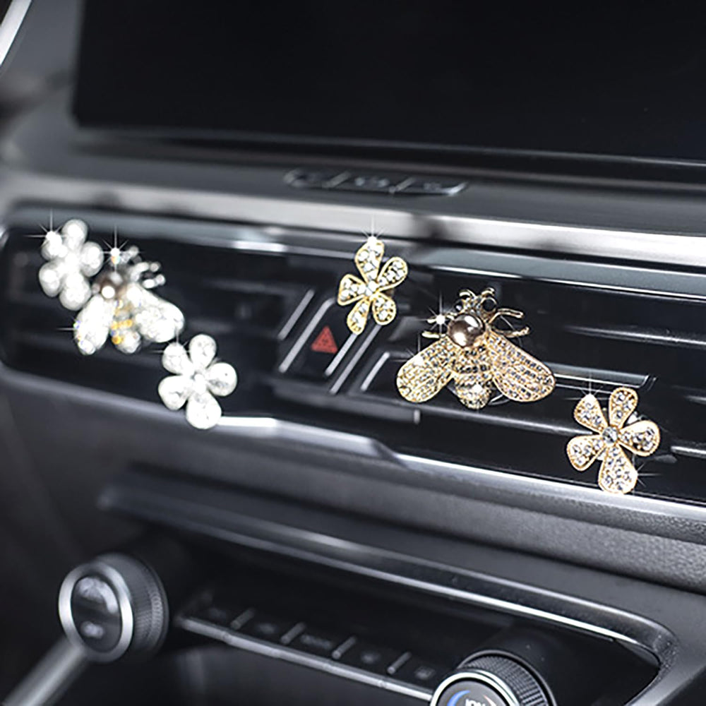 CYG&CL bee clipped on car vent showing secure fit and visual upgrade