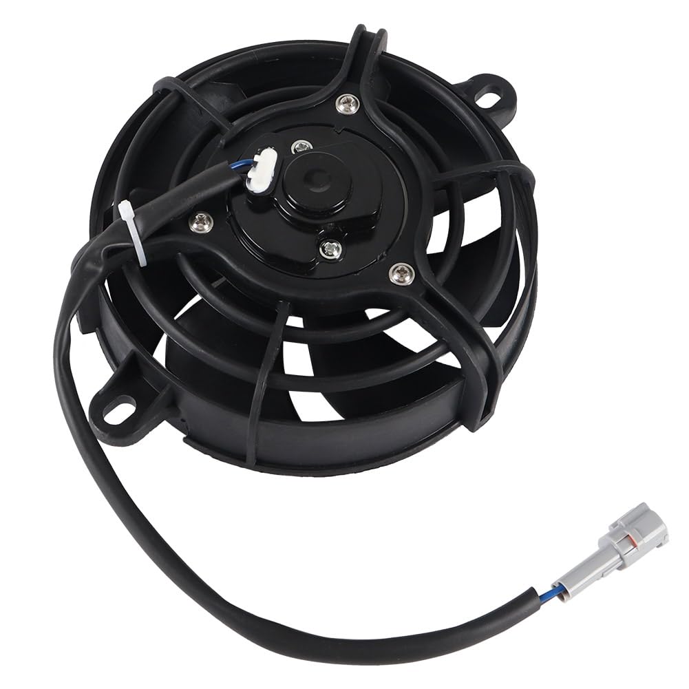 Cylemoto fan mounted on ATV radiator demonstrating improved airflow