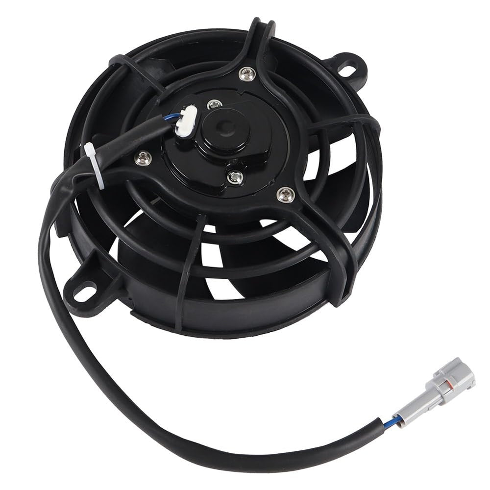 Cylemoto fan mounted on ATV radiator demonstrating improved airflow