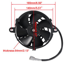Cylemoto fan side profile highlighting mounting points and easy fit