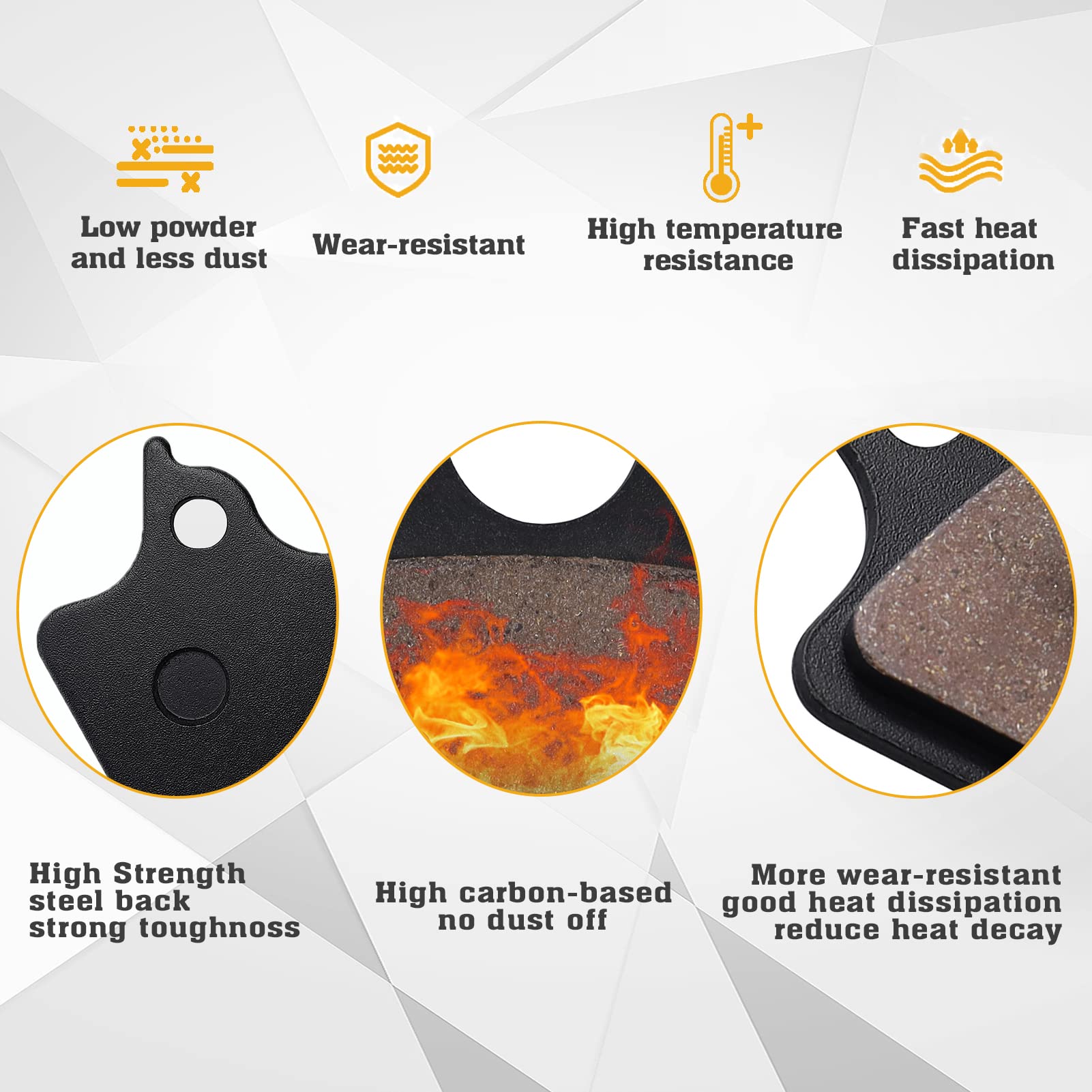 Cyleto brake pad beside ruler showing 92.9x65.15x7.5mm accurate sizing