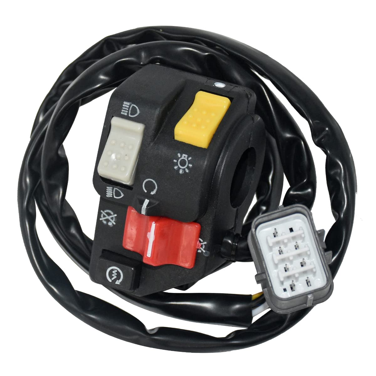 Cylinman front view of handlebar switch showing controls and compact design benefit