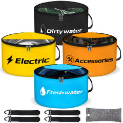 cyrico front packaging showing four color-coded bags and contents for tidy storage