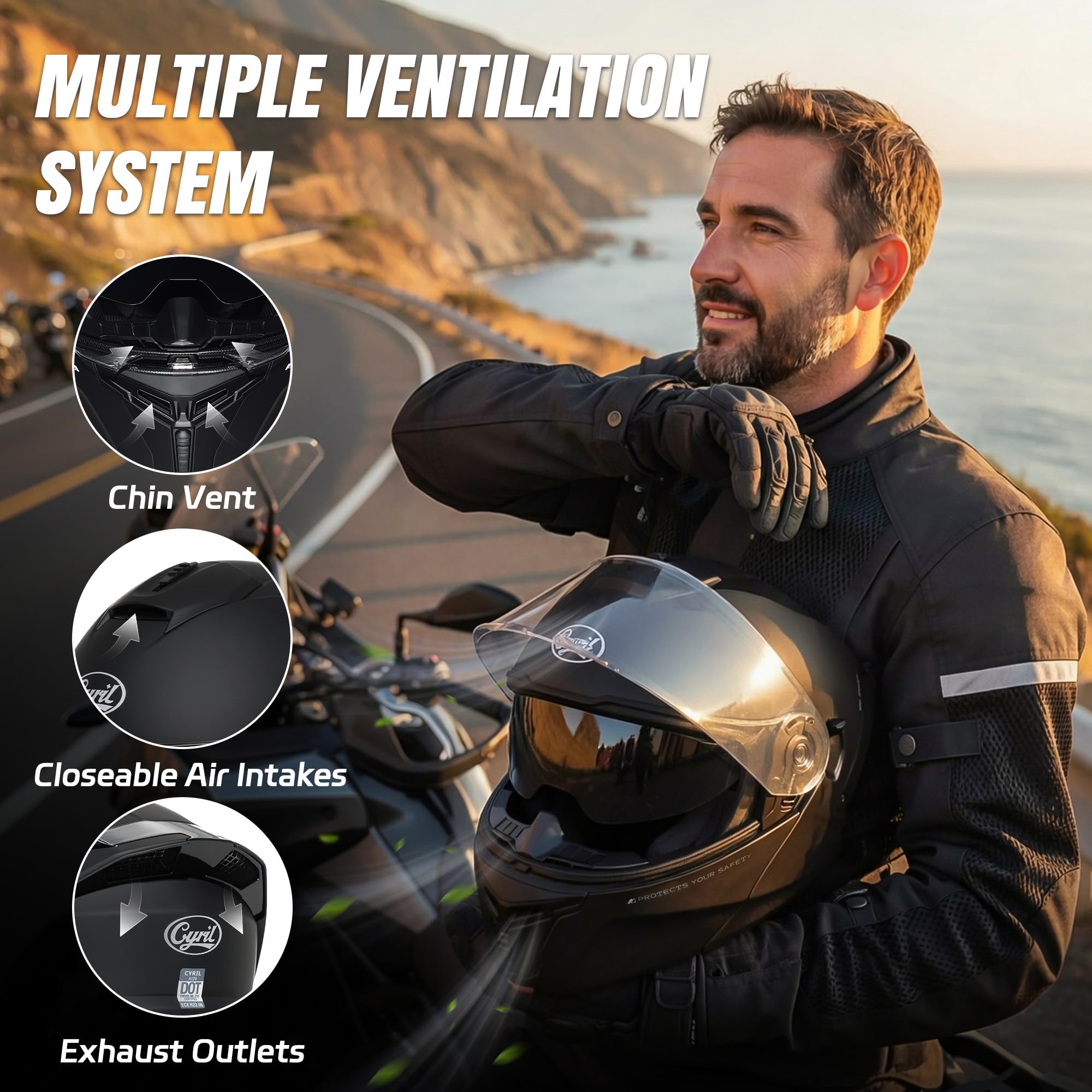 CYRIL bonus smoke shield in place for bright light comfort
