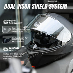 CYRIL closed clear visor displaying full-face protection and visibility