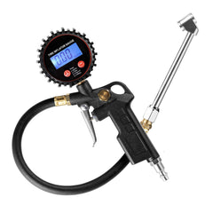 CZC AUTO inflator front view showing controls and LED, faster tire checks