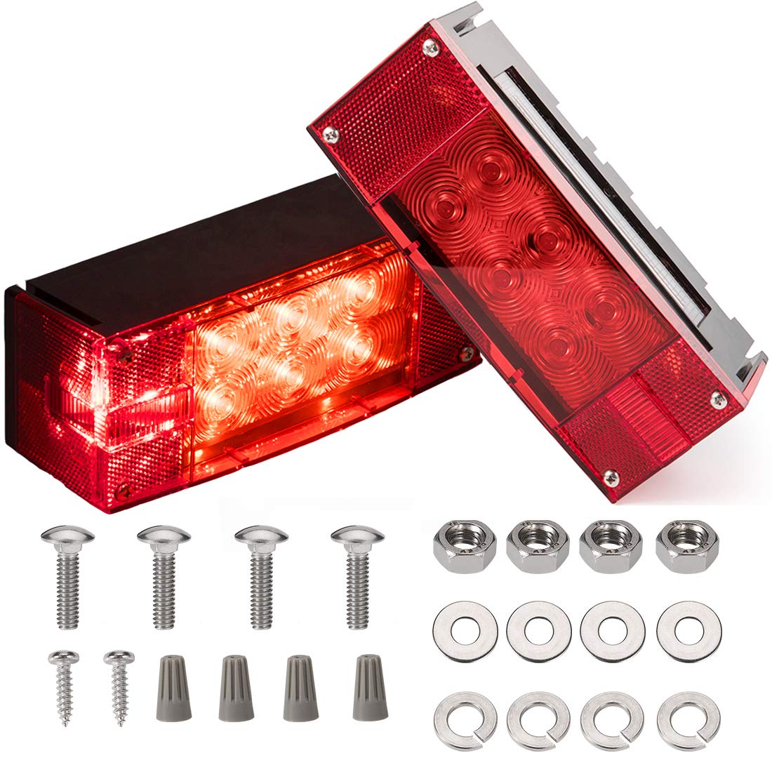 CZC AUTO front view of rectangular tail light showing bright LEDs and clear lens benefit visibility